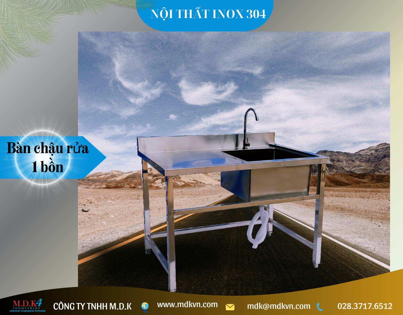 bàn inox 1 chậu rửa